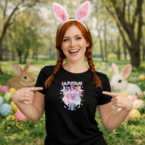 Tricou Paste Huntrix Kpop Easter Grup Anime Pastel Cute, din bumbac 100%, tricou negru, Copii | Dama | Barbat - Img 9