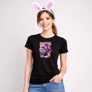 Tricou Paste Huntrix Kpop Girls Easter Stil Anime, din bumbac 100%, tricou negru, Copii | Dama | Barbat - Img 3