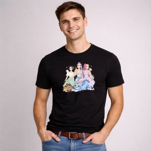 Tricou Paste Kpop Girls Pisica Cos Oua Pastel, din bumbac 100%, tricou negru, Copii | Dama | Barbat