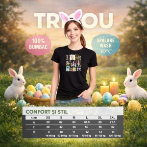 Tricou Paste Kpop Stickers Easter Set Pastel Cute, din bumbac 100%, tricou negru, Copii | Dama | Barbat - Img 8