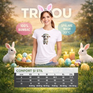 Tricou Paste Miel Crosetat Cu Ou Easter Pastel Cute Kawaii, din bumbac 100%, tricou alb, Copii | Dama | Barbat - Img 8
