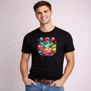 Tricou Paste Roblox Gamer Happy Easter Oua Colorate Controler, din bumbac 100%, tricou negru, Copii | Dama | Barbat - Img 3