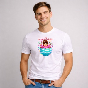 Tricou Paste Roblox Happy Easter Ou Albastru Colorat Gamer, din bumbac 100%, tricou alb, Copii | Dama | Barbat - Img 2