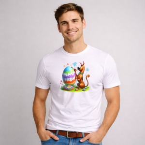 Tricou Paste Scooby Doo Paste Ou Colorat Pictat, din bumbac 100%, tricou alb, Copii | Dama | Barbat - Img 2