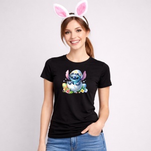 Tricou Paste Stitch Paste Ou Spart Pui Iepuras, din bumbac 100%, tricou negru, Copii | Dama | Barbat