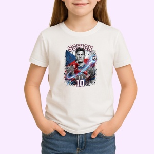 Tricou Patrik Schick Cehia Atacant Euro Fotbal, din bumbac 100% , tricou alb pentru Copii | Dama | Barbat