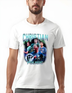 Tricou pentru bărbați - Christian Pulisic - Chelsea, Căpitan America, Fotbalist American
