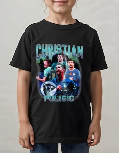 Tricou pentru copii - Christian Pulisic - Chelsea, Căpitan America, Fotbalist American - Img 2