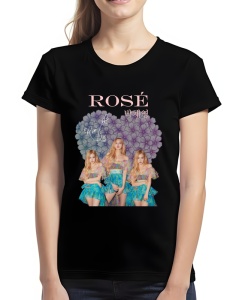 Tricou pentru dama - K-POP - Rosé Flower Power - Stil delicat, design floral, Rosé BLACKPINK chic. - Img 2