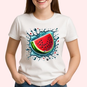 Tricou Pepene rosu si stropi de vara, Fructe, Copii | Dama - Img 2