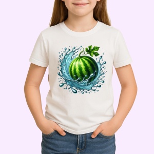Tricou Pepene verde si jet de prospetime, Fructe, Copii | Dama