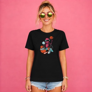 Tricou Personaj Insecta Baschetbalist Cu Ochelari, din bumbac 100%, tricou negru, Copii | Dama | Barbat