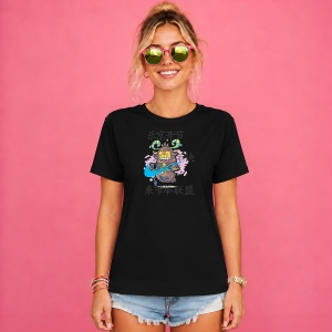 Tricou Personaj Mistic Japonez Graffiti Urban Cultura Asiatica, din bumbac 100%, tricou negru, Copii | Dama | Barbat - Img 2