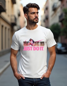 Tricou personalizat pentru barbati din bumbac 100% - Fashion Girl - Just Do It