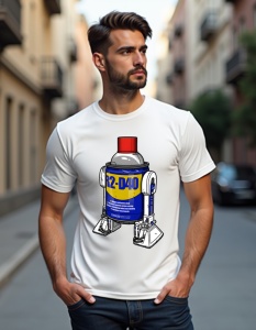 Tricou personalizat pentru bărbați din bumbac 100% - R2D40 Droid