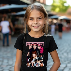 Tricou personalizat pentru copii cu Formatia Kpop Black Pink - Img 2