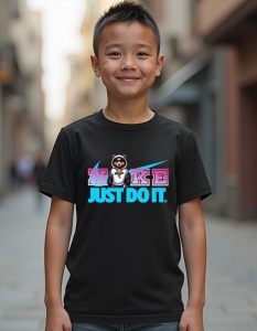 Tricou personalizat pentru copii din bumbac 100% - Bear - Just Do It - Img 2