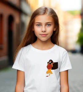 Tricou personalizat pentru copii din bumbac 100% cu imprimeu de buzunar - Regele Leu cu Scar și Mufasa - Cadou ideal pentru fanii Disney - Img 4