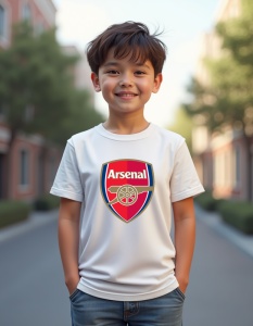 Tricou personalizat pentru copii din bumbac 100% - Echipa De Fotbal - Arsenal