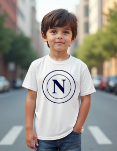 Tricou personalizat pentru copii din bumbac 100% - Echipa De Fotbal - Napoli