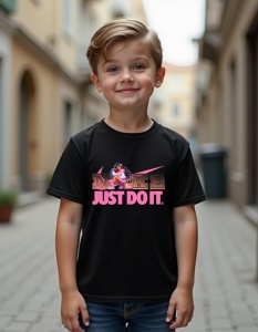Tricou personalizat pentru copii din bumbac 100% - Fashion Girl - Just Do It