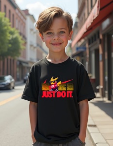 Tricou personalizat pentru copii din bumbac 100% - Pikachu - Just Do It - Img 4
