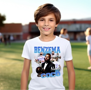 Tricou personalizat pentru copii Karim Benzema Fotbalist - Img 4