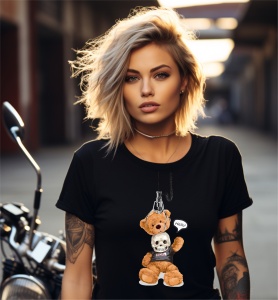 Tricou personalizat pentru dama din bumbac 100% - Real Bear Surprise - Img 2