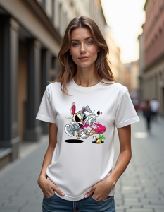 Tricou personalizat pentru dama din bumbac 100% - Scary Bugs, Looney Tunes, iepure, horror, amuzant