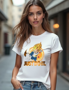 Tricou personalizat pentru dama din bumbac 100% - Super Saiyan Power, Vegeta, Dragon Ball Z, erou, anime, energie