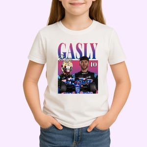 Tricou Pierre Gasly Alpin Portret Si Masina Albastra Formula 1, Copii | Dama | Barbat - Img 3