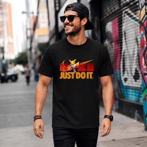 Tricou Pikachu Pokemon Rosu Galben Urban Street Culture Design, din bumbac 100%, tricou negru, Copii | Dama | Barbat - Img 5