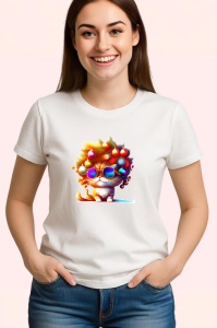 Tricou Pisica aurie decorata cu globuri si ochelari Copii | Dama | Barbat - Img 2