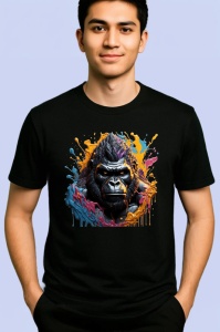 Tricou Pisici curcubeu cu inima roz fundal alb Copii | Dama | Barbat, culoare negru - Img 2