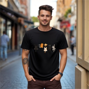 Tricou Pisici Jucause Negru, Copii | Dama | Barbat - Img 9