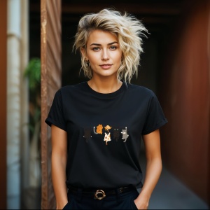 Tricou Pisici Jucause Negru, Copii | Dama | Barbat - Img 14