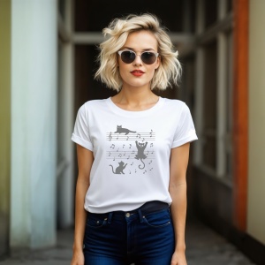 Tricou pisici si note muzicale - Copii | Dama | Barbat - Img 11