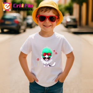 Tricou Pisicuta cu fundita rosu si baston zahar verde Copii | Dama | Barbat - Img 10
