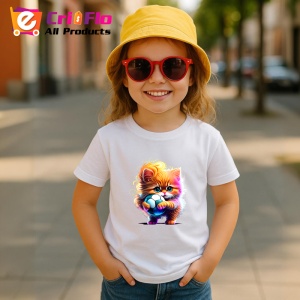 Tricou Pisicuta cu ochelari si minge colorata stil graffiti Copii | Dama | Barbat - Img 11