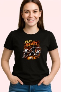 Tricou Play Heart Fotbalist Sut Minge Gri V2, din bumbac 100%, tricou negru Copii | Dama | Barbat - Img 3