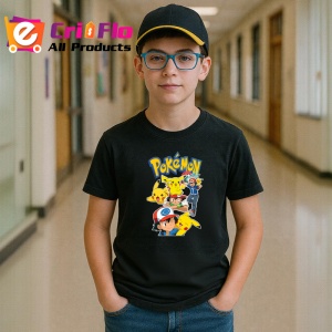 Tricou Pokemon antrenori si creaturi fantastice in batalie, Copii | Dama | Barbat , tricou negru