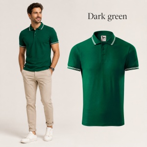 Tricou Polo Bărbați Malfini cu Dungi la Guler și Manșete, Tip Tommy, 65% Bumbac, 200 g/m², 19 Culori, Mărimi S–3XL - Img 17