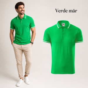Tricou Polo Bărbați Malfini cu Dungi la Guler și Manșete, Tip Tommy, 65% Bumbac, 200 g/m², 19 Culori, Mărimi S–3XL - Img 27
