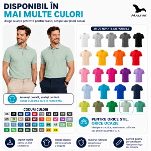 Tricou Polo Bărbați Malfini Pique Polo – , 38 Culori, Mărimi S-5XL, 65% Bumbac - Img 6