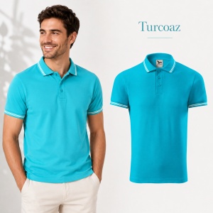 Tricou Polo Bărbați Malfini Urban 219, cu Dungi la Guler, Tip Tommy, 65% Bumbac, 200 g/m², 19 Culori, Mărimi S–3XL - Img 28
