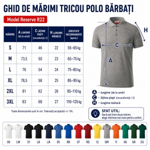 Tricou Polo Bărbați Reserve R22 – Material Pique 200 g/m², 65% Bumbac, 35% Poliester, perfect pentru lucru - Img 4