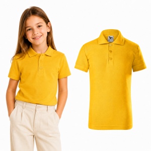 Tricou polo copii, fete și băieți, 65% bumbac, 200 g/m², mărimi 4–12 ani - Img 11