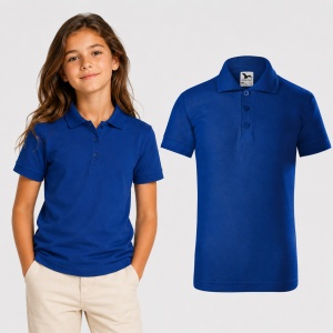 Tricou polo copii, fete și băieți, 65% bumbac, 200 g/m², mărimi 4–12 ani - Img 21