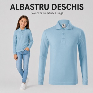 Tricou Polo cu Mâneci Lungi pentru Fete Bluza Polo Copii - Img 16