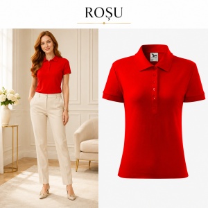 Tricou Polo Damă Malfini Cotton, 100% Bumbac, Croială Cambrată, Guler Polo Raiat, 5 Nasturi, 17 Culori, Mărimi XS–2XL - Img 23